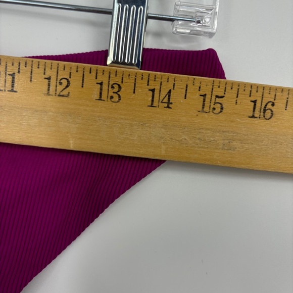 Becca Womens Medium Fine Line Ruched Back Cheeky Bikini Bottoms Pomegranate Pink - Picture 5 of 6